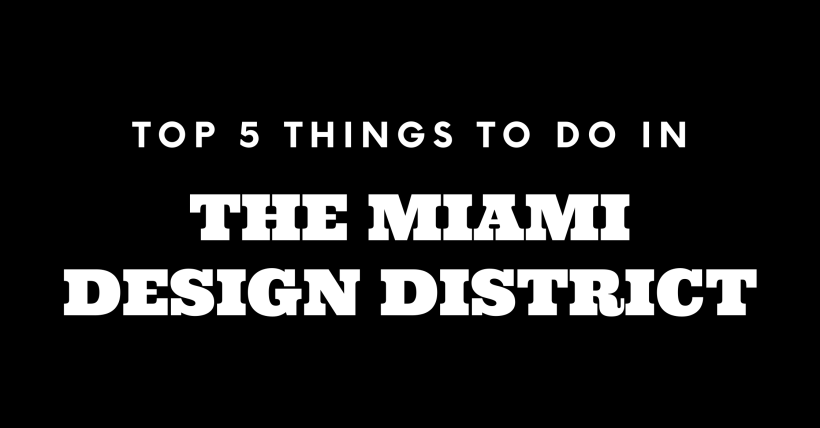 Top 5 Things To Do in The Miami Design District